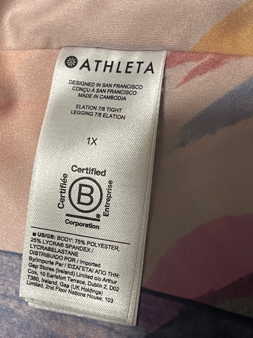 Athleta Women’s Pastel Swirl Print Leggings - Picture 2 of 10